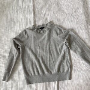 J Crew Gray Ruffleneck Sweater